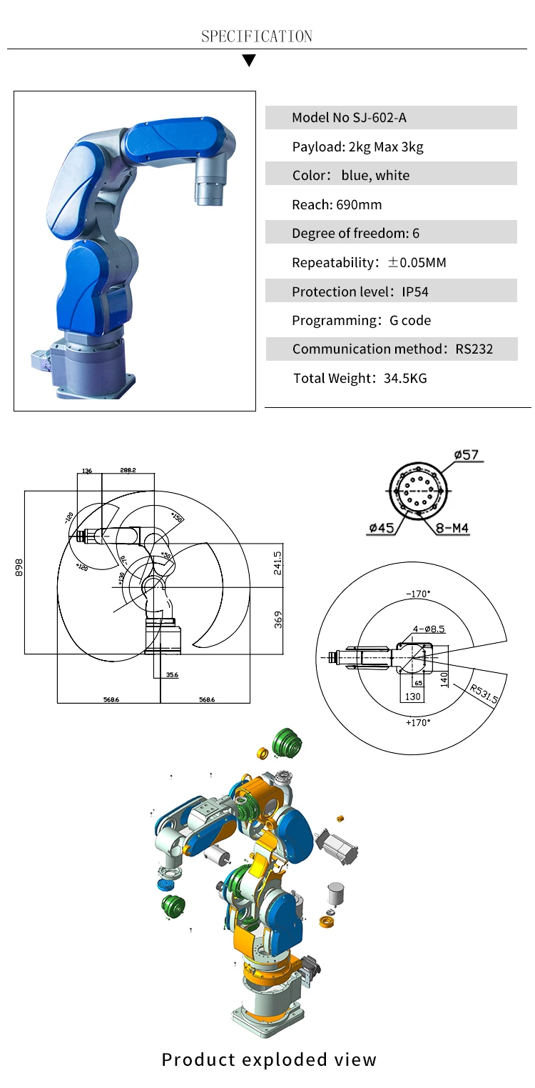 Industrial Laser Welding Iron - Industrial Six-axis Welding Robot Arm Laser