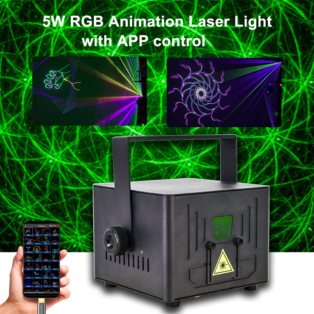 Industrial Laser Projector - 5W RGB Animation Laser Light Projector