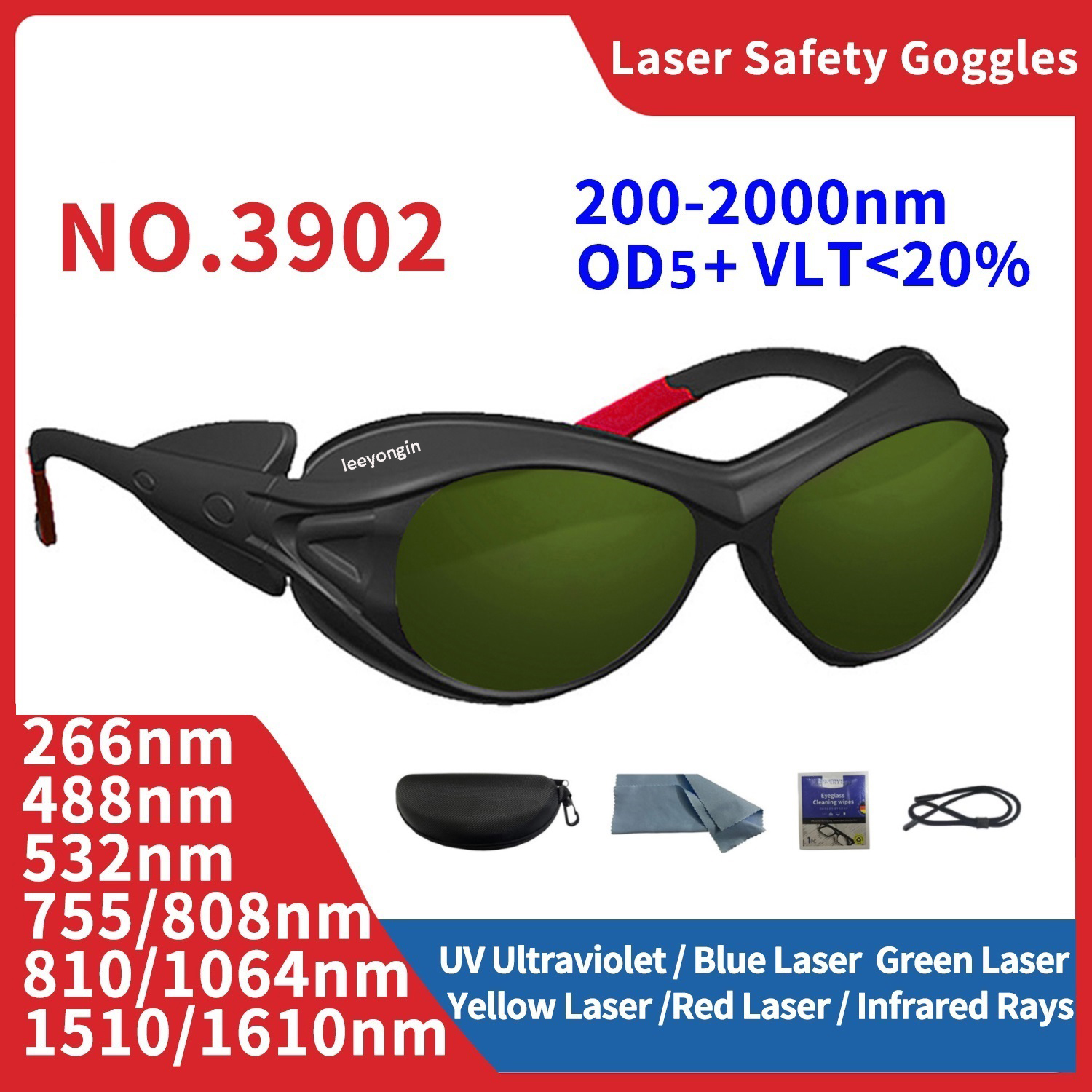Industrial Laser Glasses - Laser Goggles All Wavelength 200-2000nm Safety