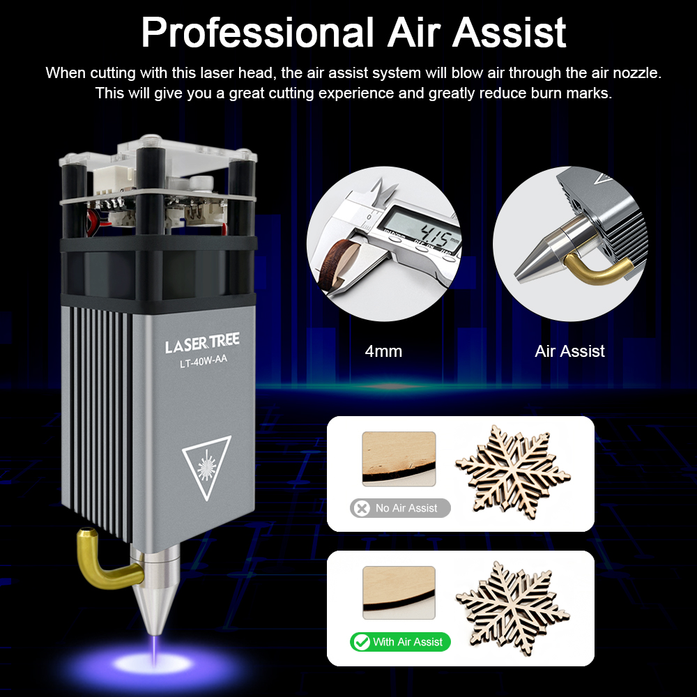 LASER TREE 5W Air Assist Metal - Metal Laser Cutter Head avaliação e preço