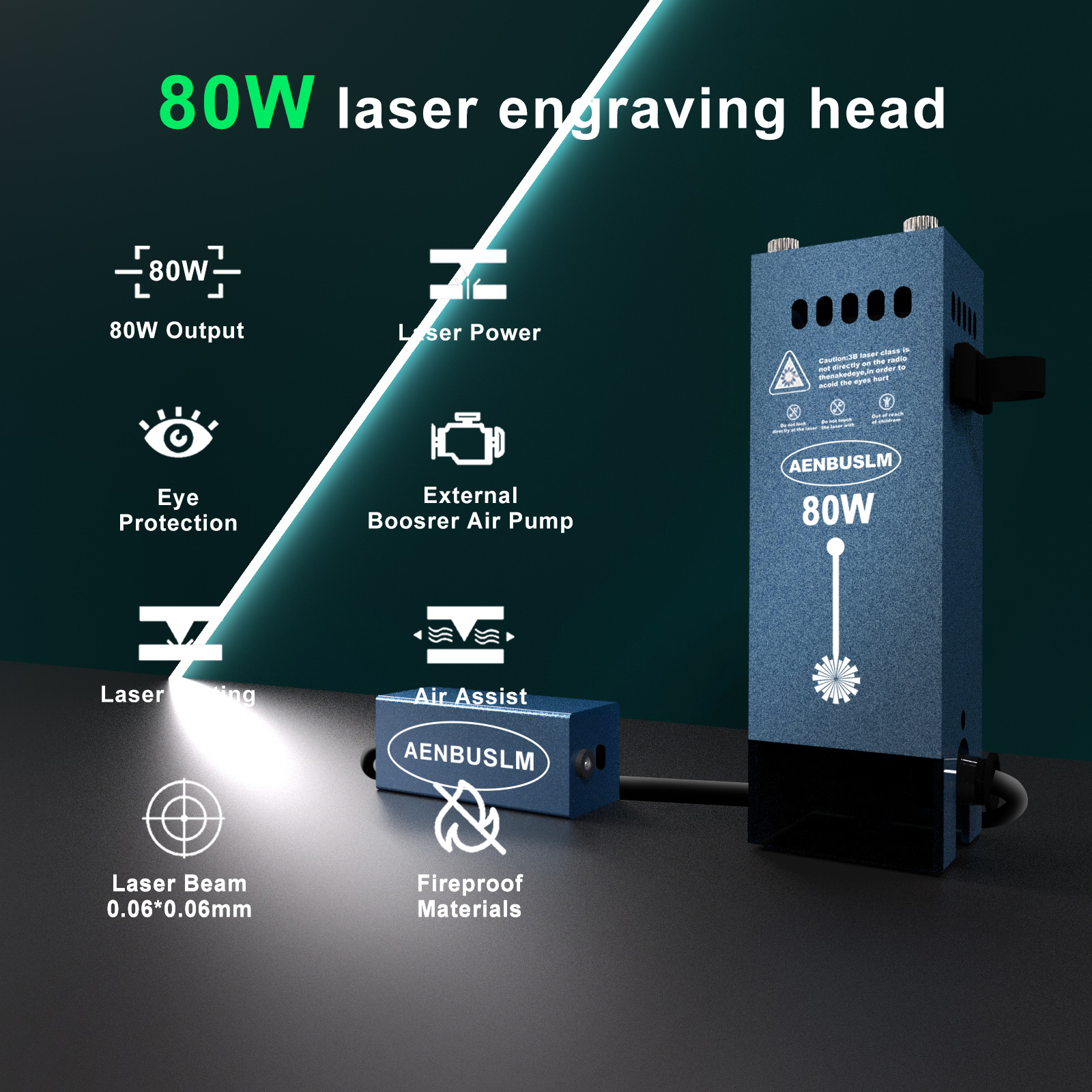 AENBUSLM 80W Laser Engraving H - Metal Laser Cutter Head avaliação e preço
