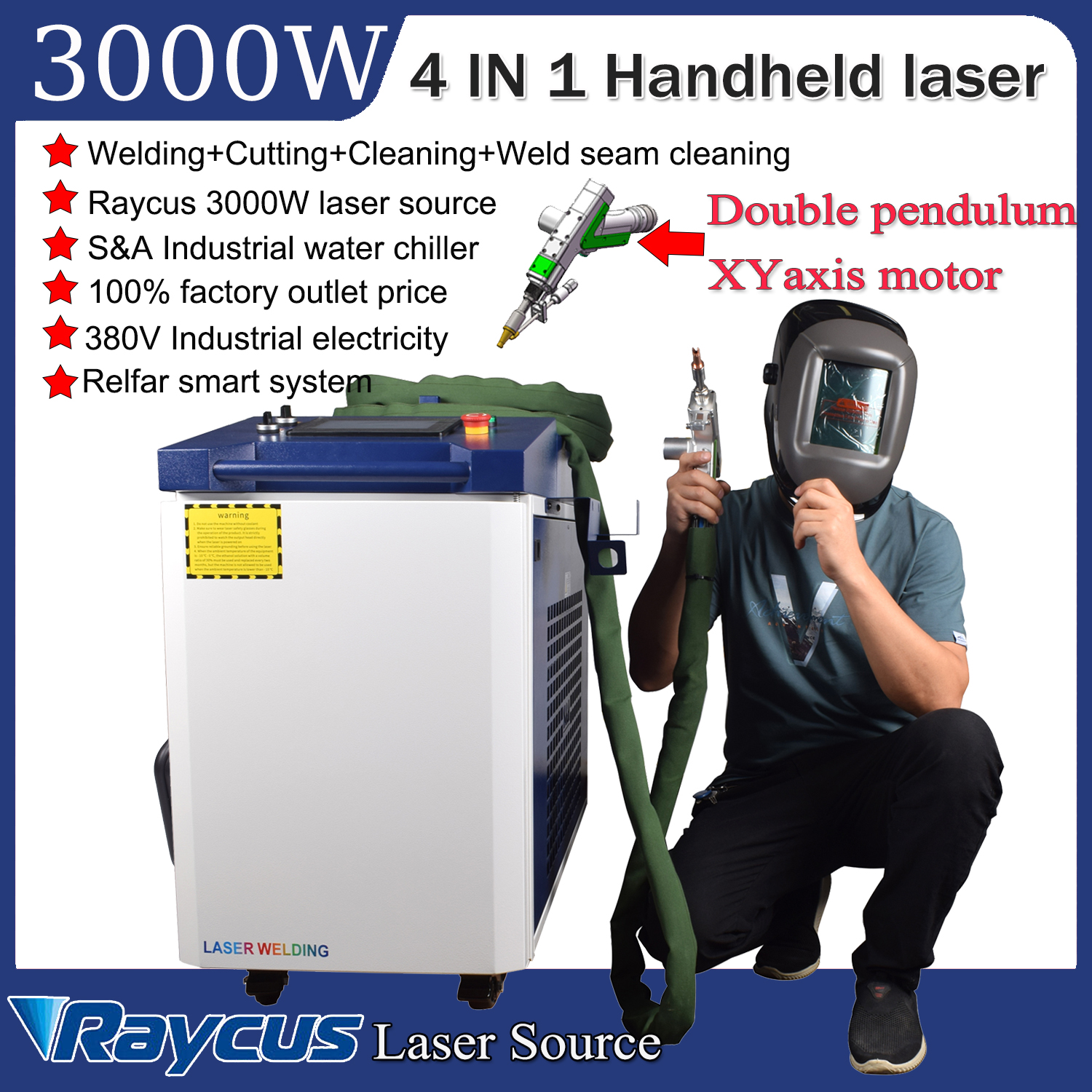 3000W Raycus 4 IN 1 Laser weld - Industrial Laser Welding avaliação e preço