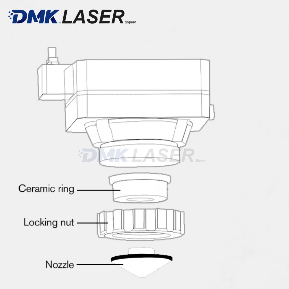 DMK 3D laser ceramic ring nozz - Metal Laser Cutter Head avaliação e preço
