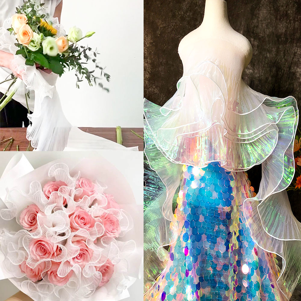 Lace Trim Organza Fabric Merma - Industrial Laser Welding avaliação e preço